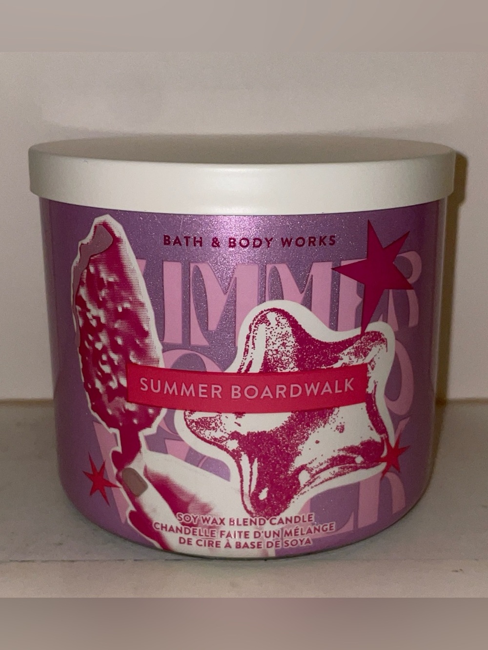 Bath & Body Works Summer Boardwalk Scented Candle 3 Wick Discontinued New